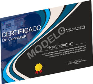 Modelo do certificado de conclusão do curso Gamecraft